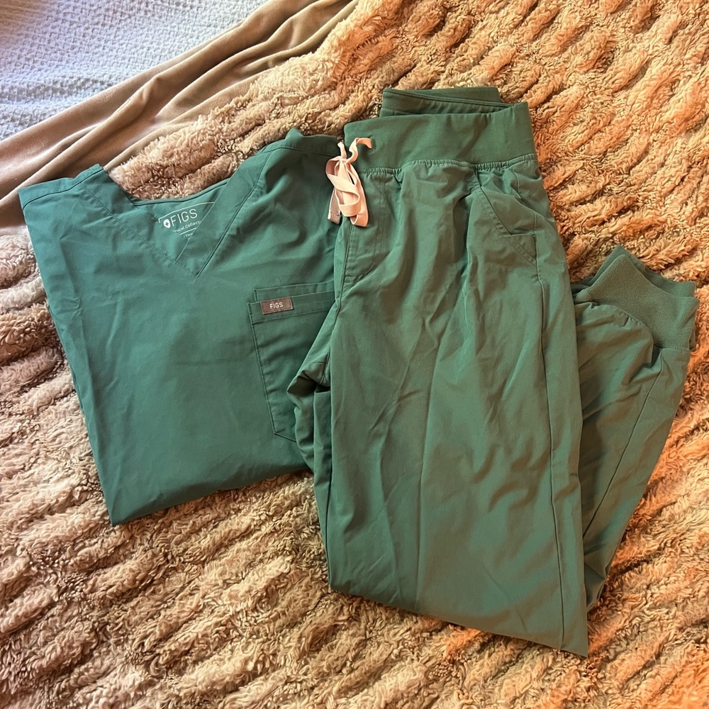 Figs FREEX Eucalyptus Scrub Set: Men’s 3 Pocket top XS / Women’s S Lined Zamora